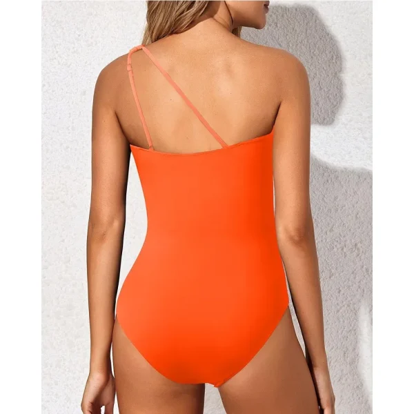 Elegant Comfortable One Shoulder Tummy Control Bathing Suits One Piece - Image 7