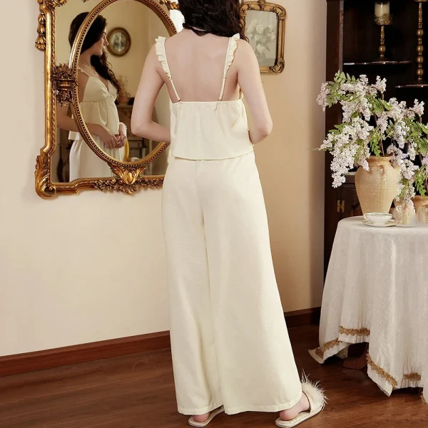 Elegant Cool and Comfortable Nightwear Sleeveless Pajamas Set - Image 5