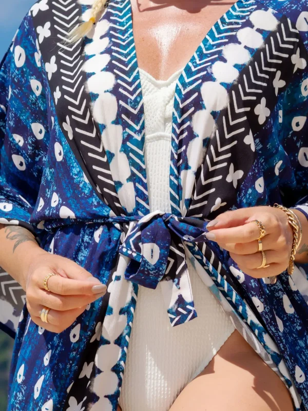 Elegant Cotton Kimono for Sea Boho Cover up Long Swimsuit - Image 9
