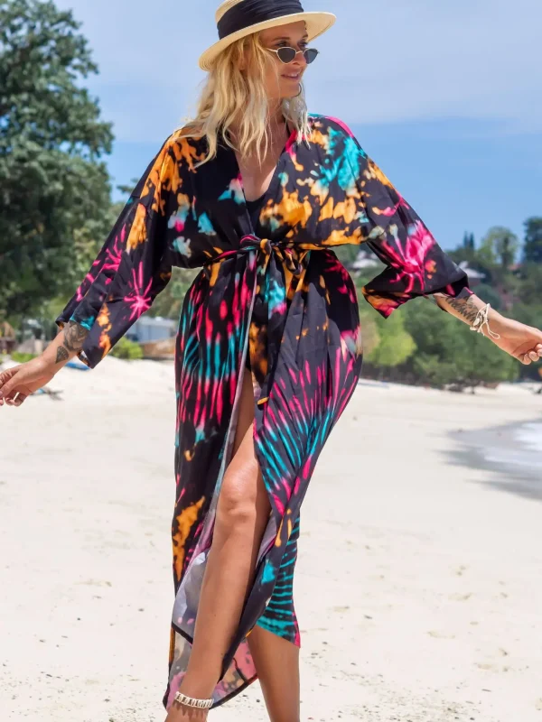 Elegant Cover Up Printed Kimono for Sea Boho Cover up Long Swimsuit - Image 3