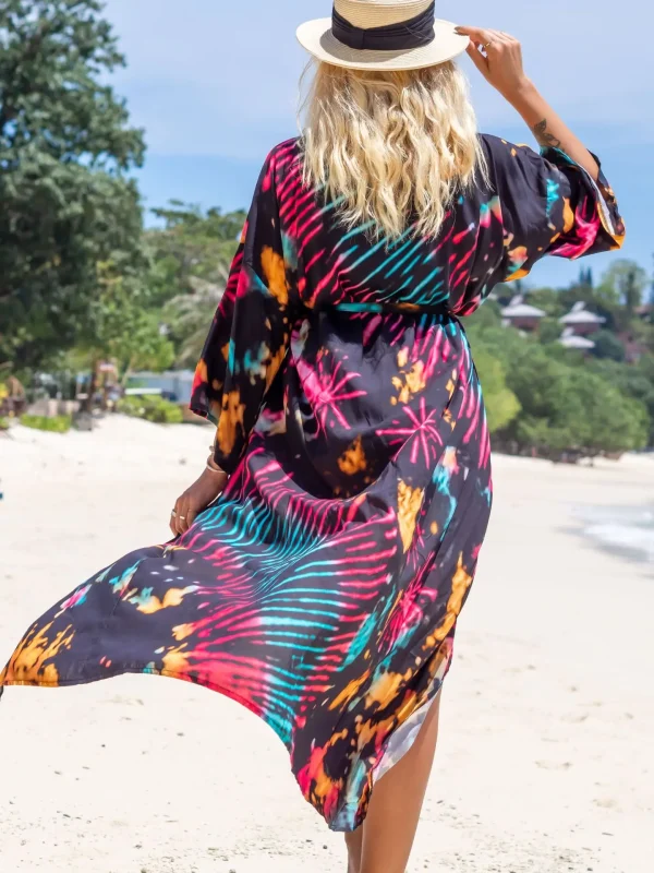 Elegant Cover Up Printed Kimono for Sea Boho Cover up Long Swimsuit - Image 9