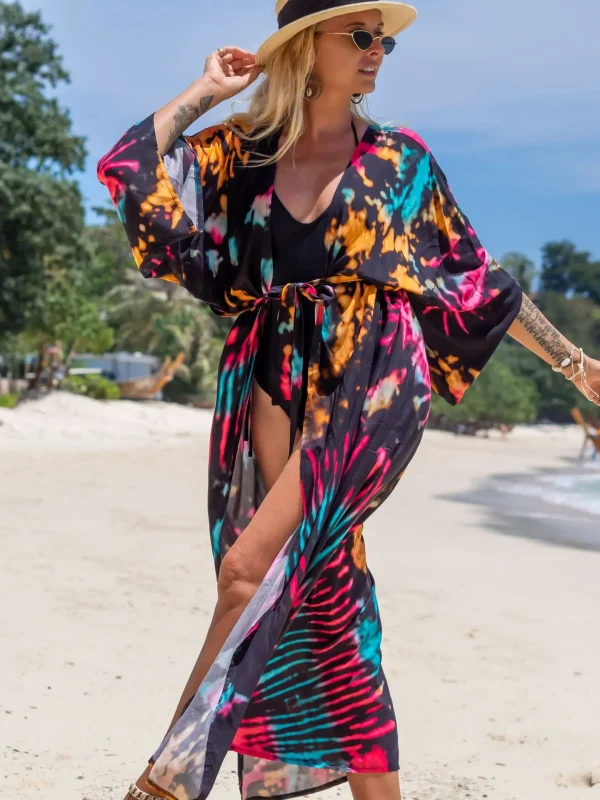 Elegant Cover Up Printed Kimono for Sea Boho Cover up Long Swimsuit - Image 6