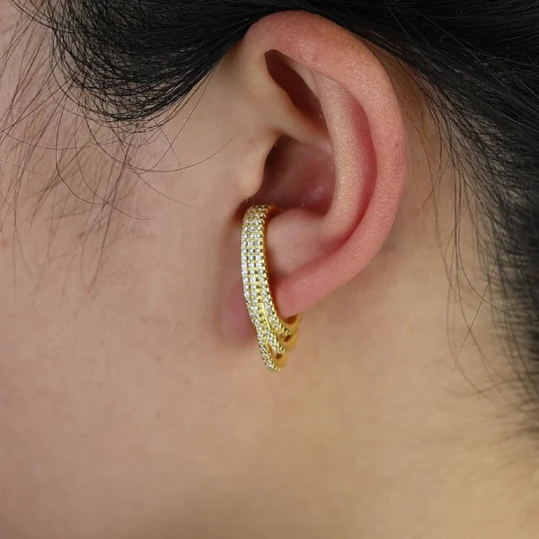 Elegant Design Long Top Botton Ear Studs Copper Lead Nickle Free Dazzling Chic Earrings - Image 2