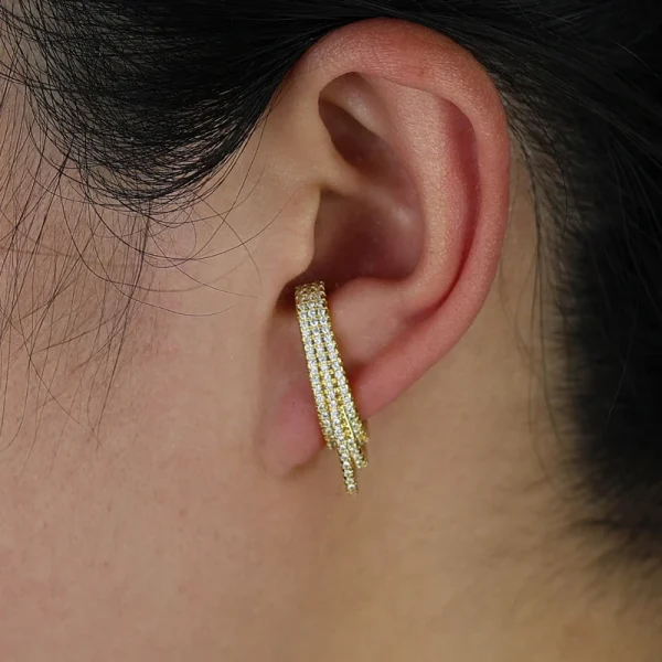 Elegant Design Long Top Botton Ear Studs Copper Lead Nickle Free Dazzling Chic Earrings - Image 3