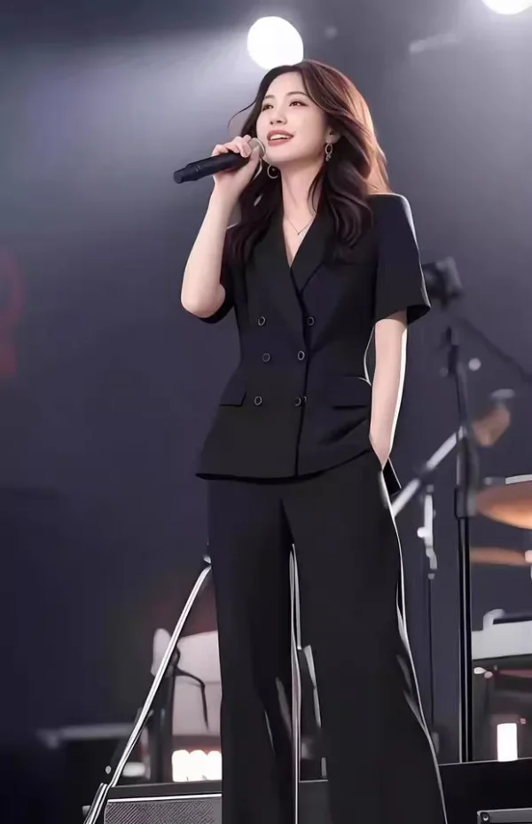 Elegant Double Breasted Blazer Trouser Office Style Two-piece set - Image 2