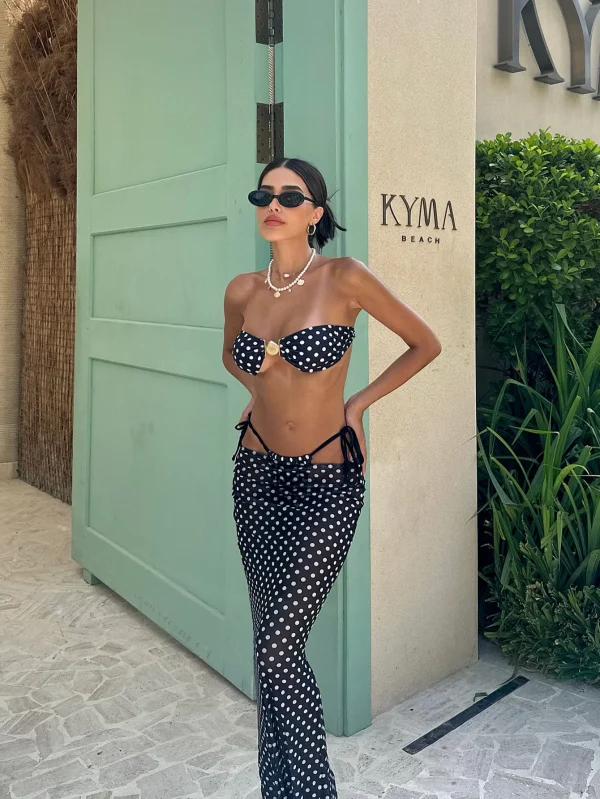 Elegant Fashion Polka Dot Print 3 Piece Cute Swimsuit - Image 4