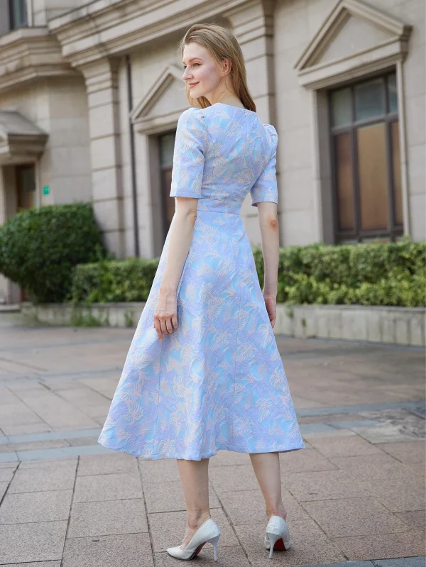 Elegant Flower Casual O-Neck Temperament Evening Party Dresses - Image 3