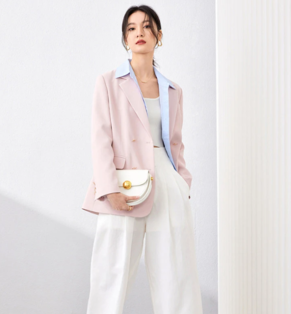 Elegant Formal Notch Collar Loose Office Style Outerwear Blazer