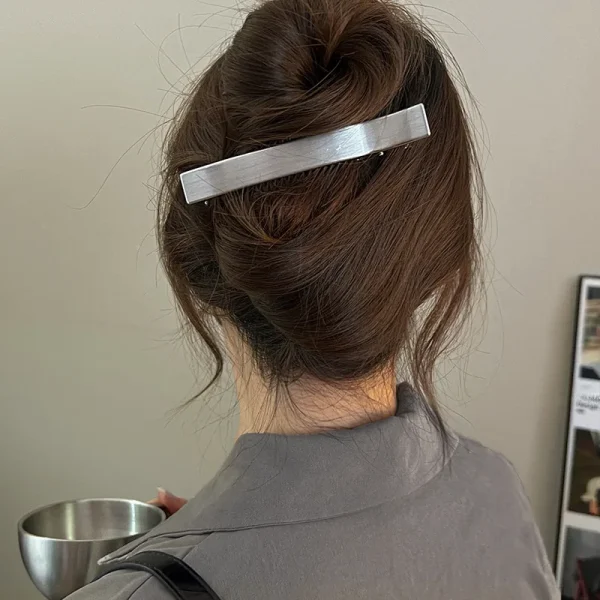 Elegant Geometric Barrettes Metal Bangs Duckbill Clip Ponytail Hair Clips Claws - Image 2