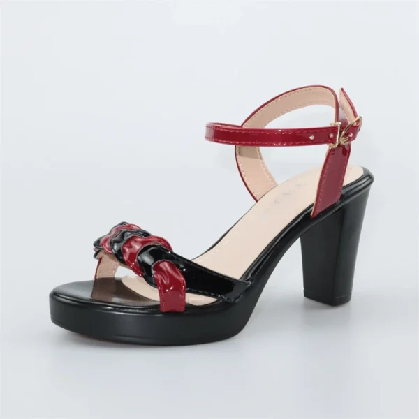 Elegant High Quality Leather Platform Open Toe High Heels Sandals - Image 10
