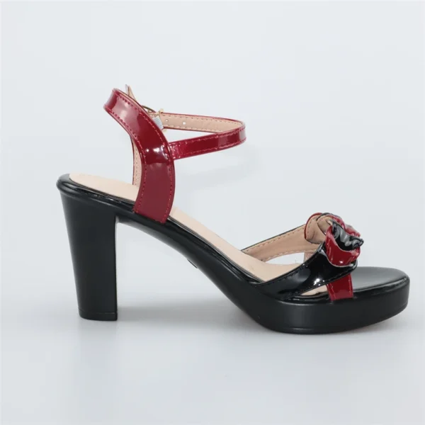 Elegant High Quality Leather Platform Open Toe High Heels Sandals - Image 8