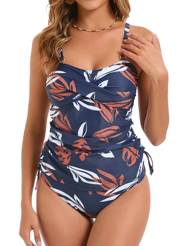 Elegant High Waist Bathing Printed Tankini Set Two Pieces Swimsuit