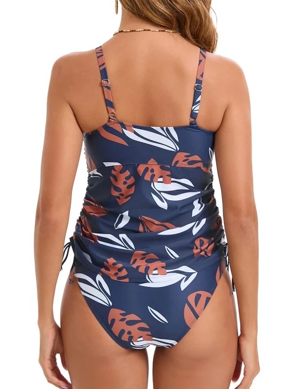 Elegant High Waist Bathing Printed Tankini Set Two Pieces Swimsuit - Image 7