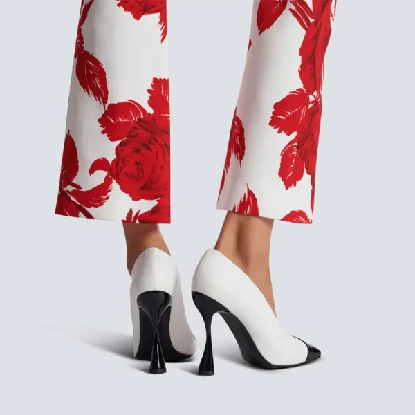 Lacquer Leather Wedding Party Square Headed Thin High Heels - Image 2
