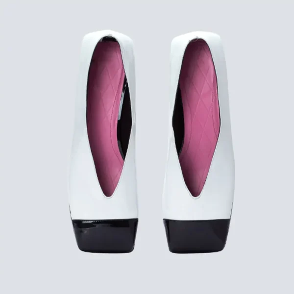 Lacquer Leather Wedding Party Square Headed Thin High Heels - Image 3
