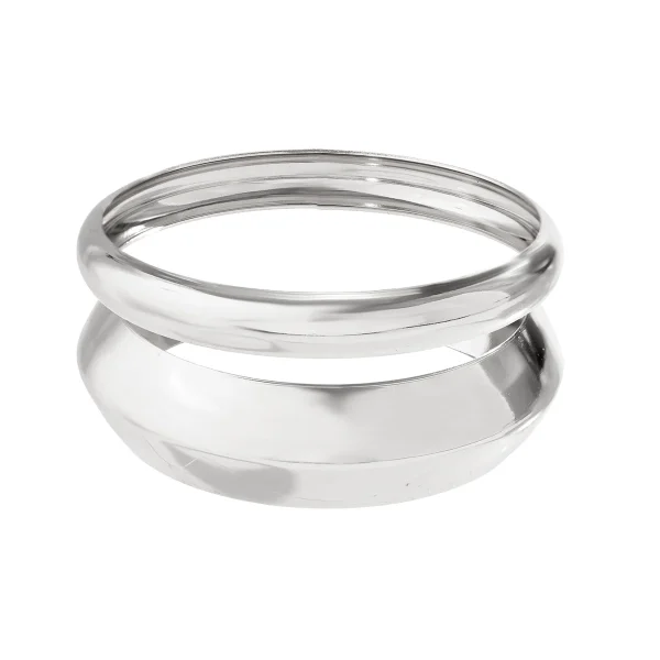 Casual Minimalist Texture Charm Wrist Jewelry Couple Round Smooth Bracelet Bangle - Image 4