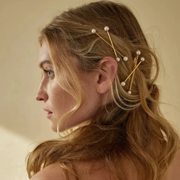 Elegant Pearl Cross X Hair Clips Barrettes Simple Side Clip Bridal Headwear Bridesmaids Hairpins - Image 3