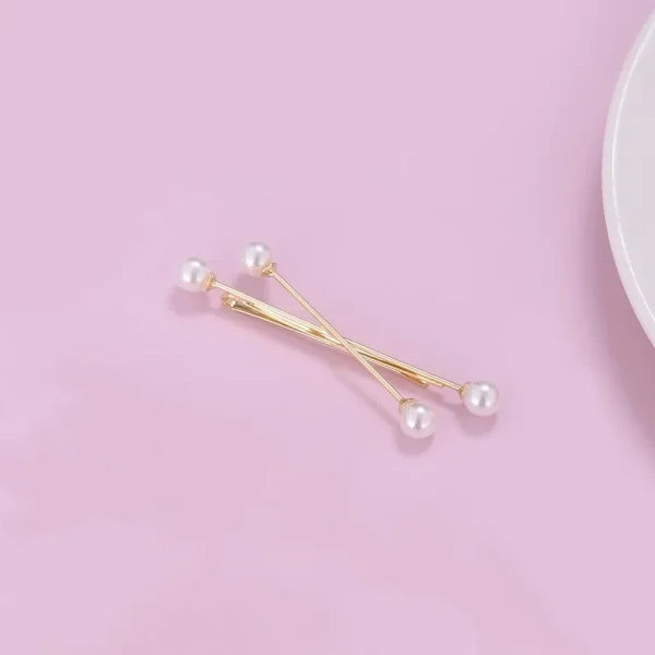Elegant Pearl Cross X Hair Clips Barrettes Simple Side Clip Bridal Headwear Bridesmaids Hairpins - Image 5