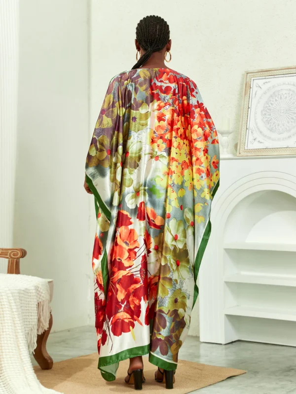 Elegant Plus Solid Satin Half Sleeve Open Front Belted Cover Up - Image 5