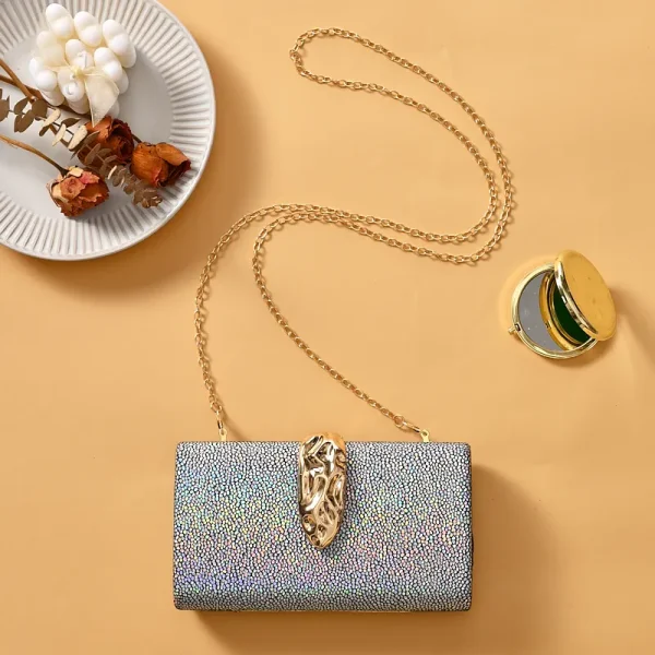 Elegant Solid Long Small Square Simplicity Wedding Party Clutch Bags - Image 3