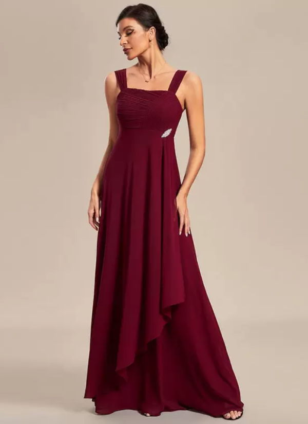 Elegant Square Neck Half Sleeves A-Line Applique Wedding Guest Dresses - Image 2