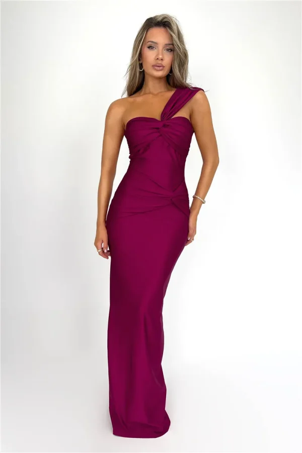 Elegant Strapless Backless One Shoulder Sleeveless Club Party Long Bodycon Dress - Image 5