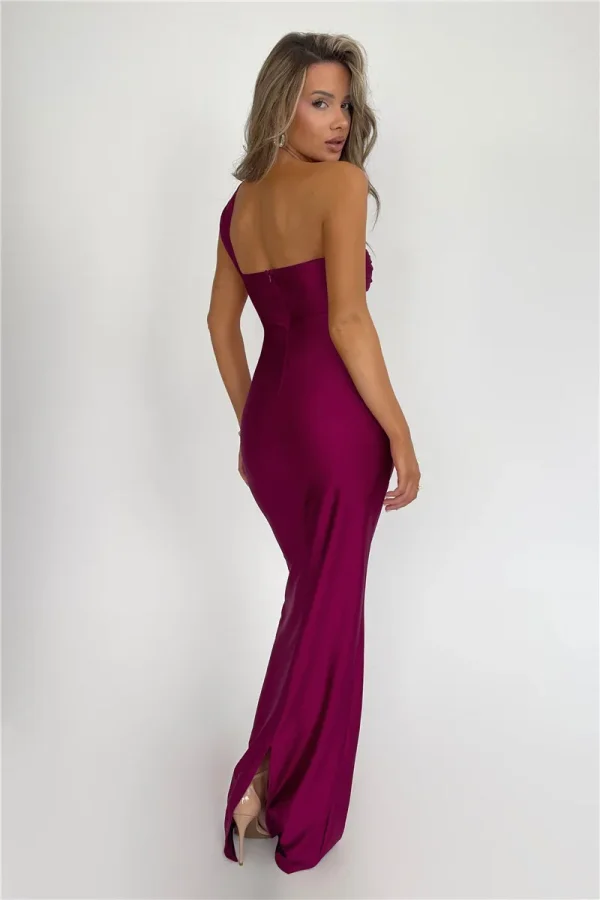 Elegant Strapless Backless One Shoulder Sleeveless Club Party Long Bodycon Dress - Image 6