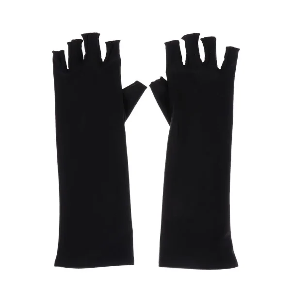 Elegant Wrist Solid Mittens Sunscreen Protection Half Finger Sleeves Long Gloves - Image 4