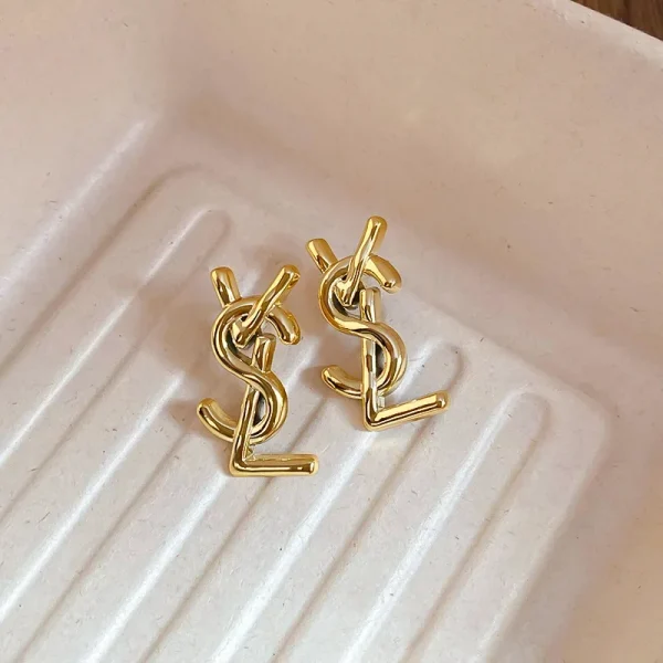 Exaggerate Stainless Steel Letter Trendy Personality Alloy Piercing Stud Earrings - Image 5
