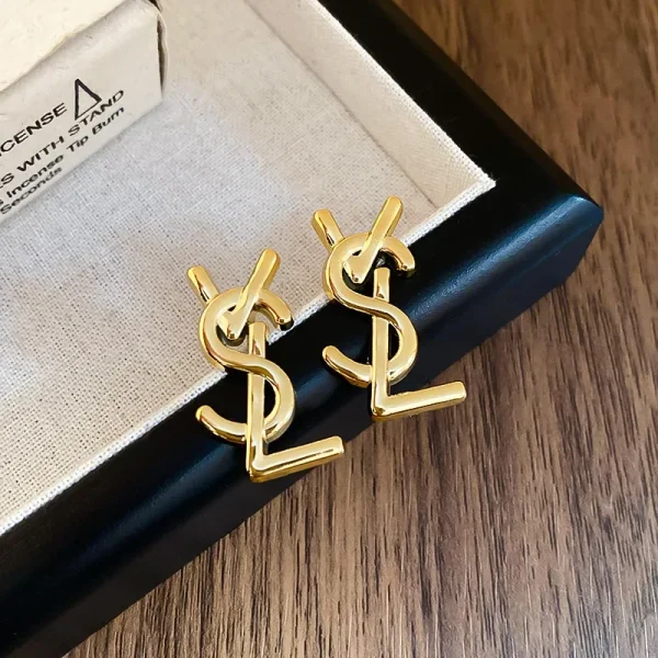 Exaggerate Stainless Steel Letter Trendy Personality Alloy Piercing Stud Earrings - Image 7