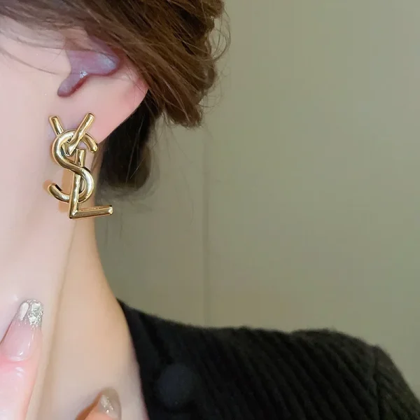 Exaggerate Stainless Steel Letter Trendy Personality Alloy Piercing Stud Earrings - Image 4