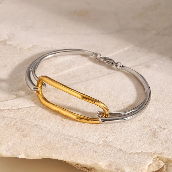 Exclusive Design Personalized Stainless Steel Hollow Plated Wrist Cuff Bangle Bracelet - Image 5
