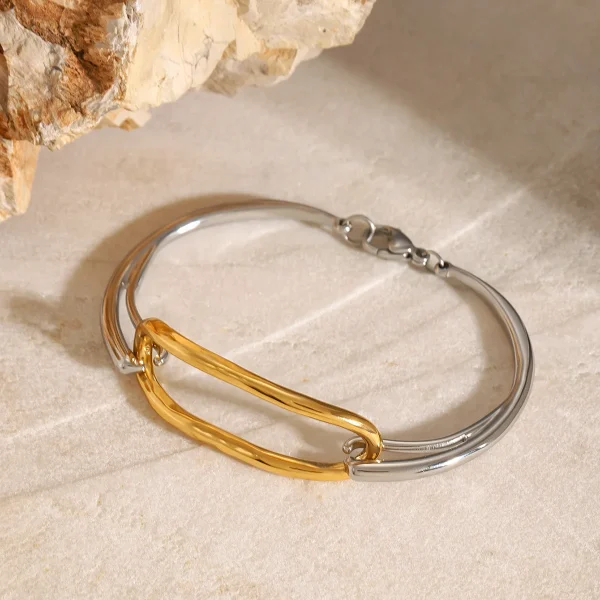 Exclusive Design Personalized Stainless Steel Hollow Plated Wrist Cuff Bangle Bracelet - Image 6