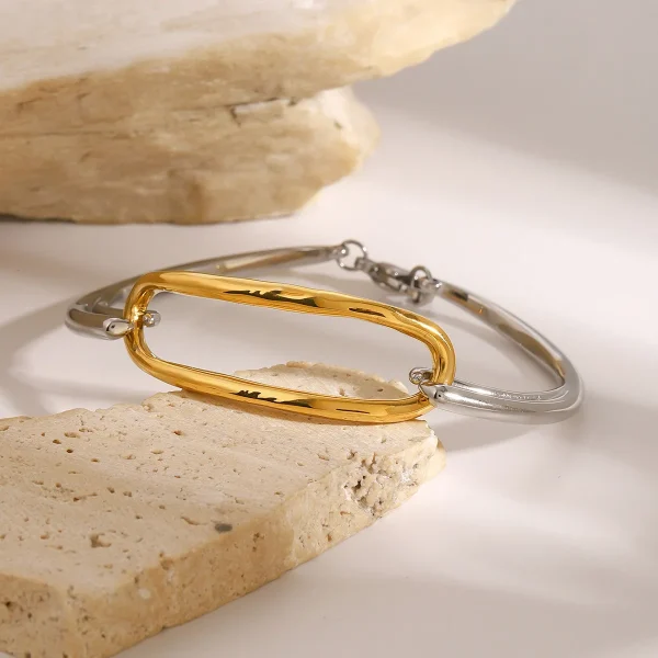 Exclusive Design Personalized Stainless Steel Hollow Plated Wrist Cuff Bangle Bracelet - Image 7