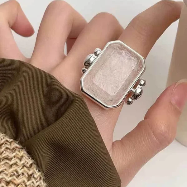 Exquisite Personality Zinc Alloy Trend Vintage Exaggerate Rectangle Ring - Image 2