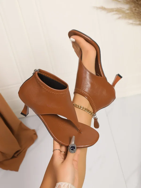 Formal Latex Foam Beach Style Clip Toe Platform High Heels Pumps - Image 3