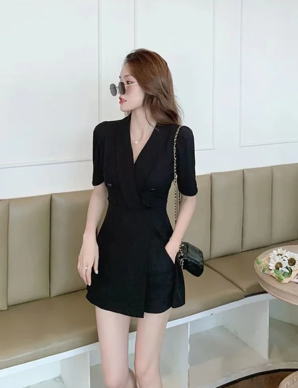 Formal High Quality Single Breasted Acetate Mini Blazer Dress - Image 8