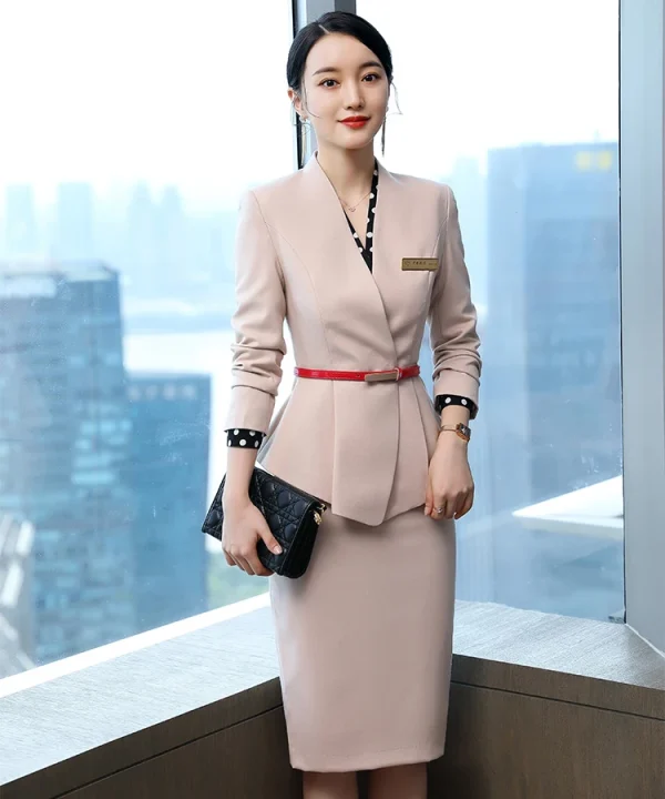 Formal High Quality Slim Business Style Blazer and Skirt 2 Piece Suit - Image 6
