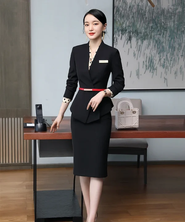 Formal High Quality Slim Business Style Blazer and Skirt 2 Piece Suit - Image 8