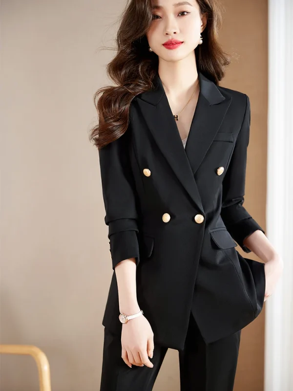 Formal Office Style Single Breasted Blazer And Pant 2 Piece Suit - Image 5