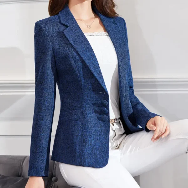 Formal Slim Single Breasted Business Style Medium Stretch Blazer - Image 4