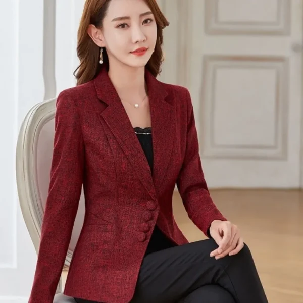 Formal Slim Single Breasted Business Style Medium Stretch Blazer