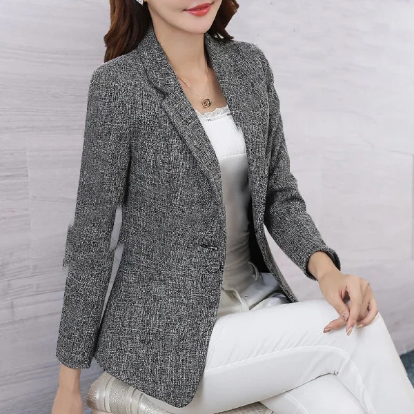 Formal Slim Single Breasted Business Style Medium Stretch Blazer - Image 5