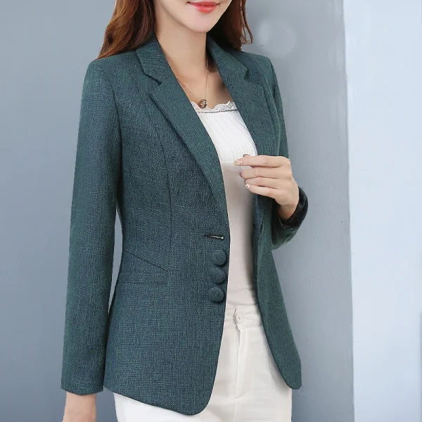 Formal Slim Single Breasted Business Style Medium Stretch Blazer - Image 7