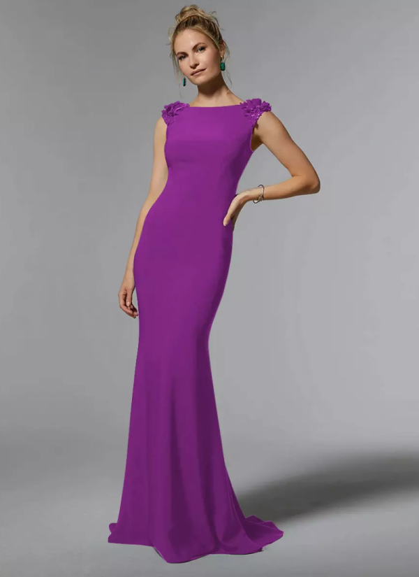 Gorgeous Jewel Neck Sleeveless Mermaid Beaded Floor-Length Dresses - Image 5