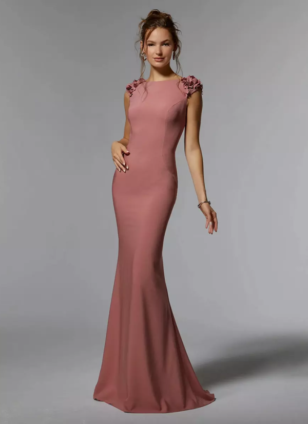 Gorgeous Jewel Neck Sleeveless Mermaid Beaded Floor-Length Dresses
