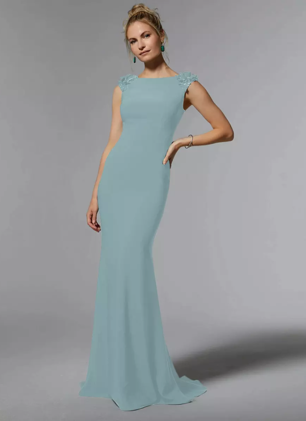 Gorgeous Jewel Neck Sleeveless Mermaid Beaded Floor-Length Dresses - Image 6