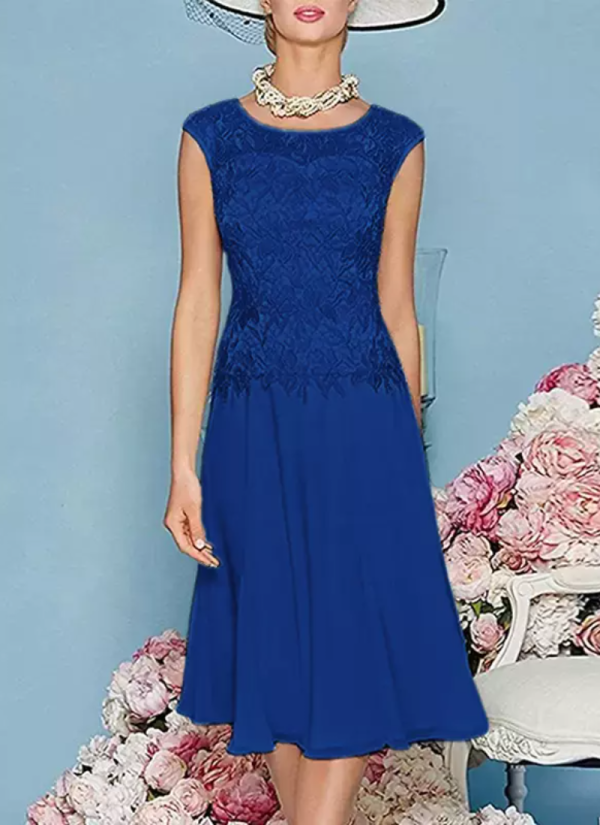 Gorgeous Jewel Neck Three Quarters Sleeves Knee-Length A-Line Guest Dresses - Image 14