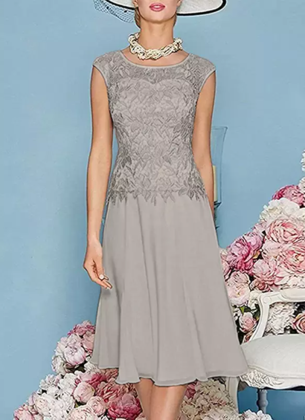 Gorgeous Jewel Neck Three Quarters Sleeves Knee-Length A-Line Guest Dresses - Image 6