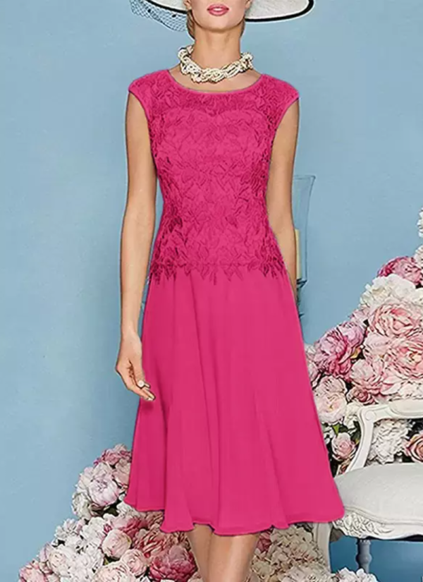 Gorgeous Jewel Neck Three Quarters Sleeves Knee-Length A-Line Guest Dresses - Image 13